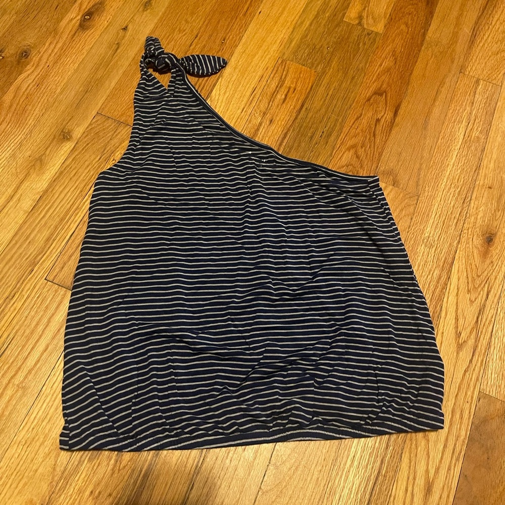 American Eagle one- shoulder tank stripped tank top- cute summer shirt